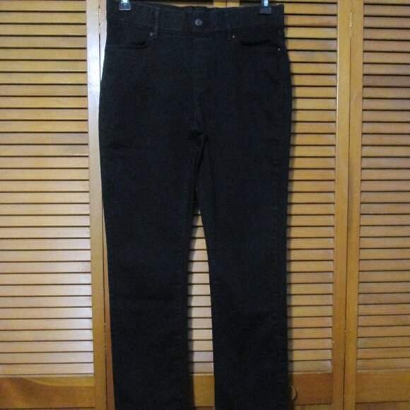 Levi Strauss black denim jeans pull on straight leg like new size 12 - Picture 1 of 12